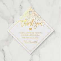 PixDezines Gold Foil Confetti Fun Script Thank you
