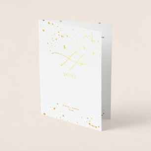 PixDezines Gold Luxe Calligraphy His Vows Foil Card