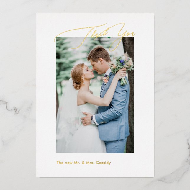 PixDezines Gold Luxe Script Wedding Thank You (Front)