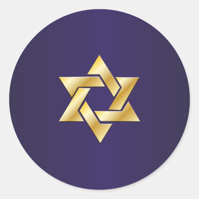 PixDezines gold star of david/DIY background Classic Round Sticker (Front)