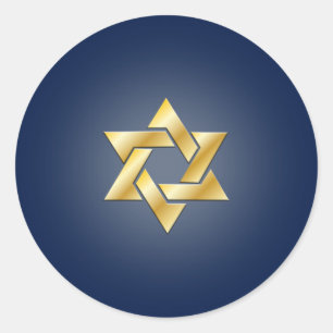 PixDezines gold star of david/DIY background Classic Round Sticker