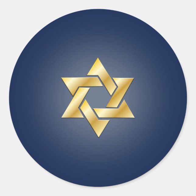PixDezines gold star of david/DIY background Classic Round Sticker (Front)