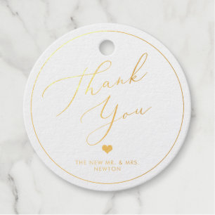 PixDezines Gold Thank You, Luxury Calligraphy Favour Tags