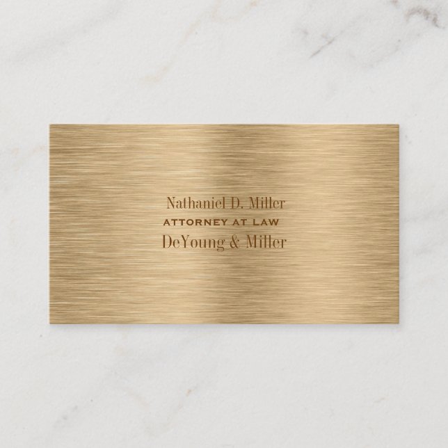 PixDezines gold tone brushed steel/DIY fonts+colou Business Card (Front)