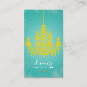 PixDezines goldenrod chandelier/DIY colour Business Card