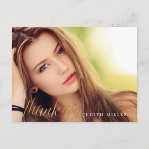 PixDezines Grad Photo Thank You/Fun Script Postcard
