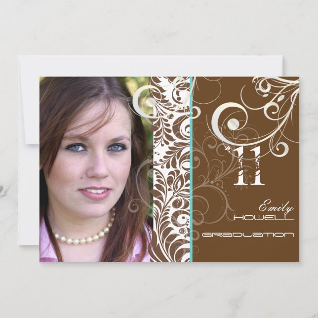 PixDezines Graduation, Bellissimo Damask Invitation (Front)