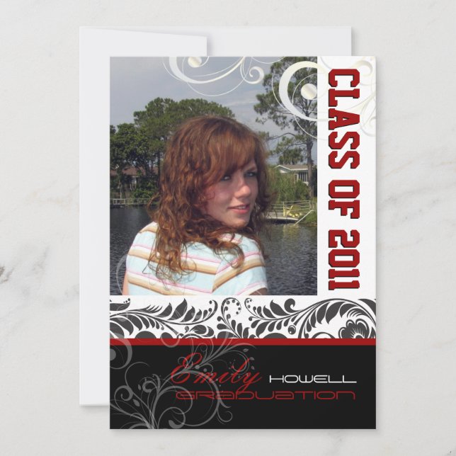 PixDezines Graduation, Bellissimo Damask Invitation (Front)