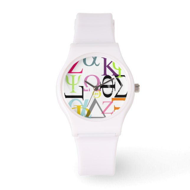 PixDezines greek alphabets Watch (Front)