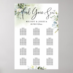 PixDezines Greenery Calligraphy, Seating Chart