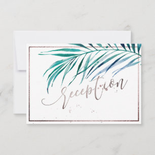 PixDezines Greenery Palm Fronds RECEPTION RSVP Card