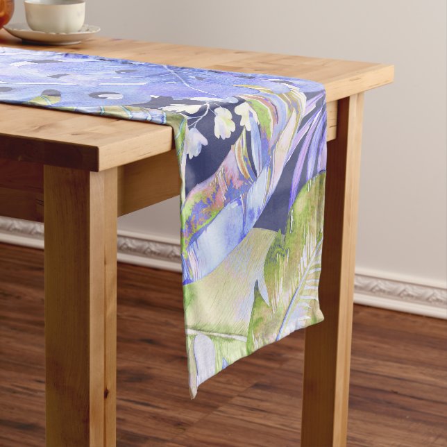 PixDezines Greenery Tropical Foliage DIY bckground Short Table Runner (In Situ)