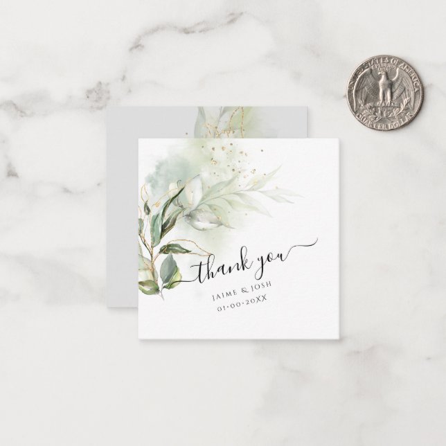 PixDezines Greenery Watercolor Eucalyptus Branch N Card (Front/Back In Situ)