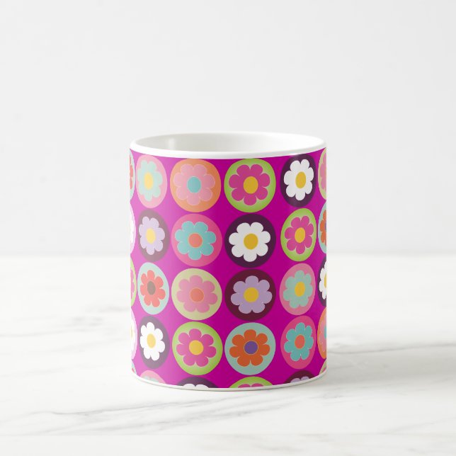 PixDezines groovy daisies/diy background colour Coffee Mug (Center)