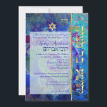 PixDezines grunge stars/Bar Mitzvah/dark blue/gold Invitation<br><div class="desc">PixDezines grunge star of david on DIY background colour in dark  blue with a golden backdrop Star of David.   Flashy and yet classy. 

com</div>
