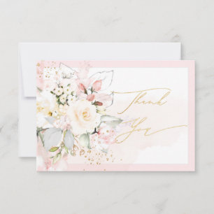 PixDezines H2 Blush Cream Roses Thank You Card