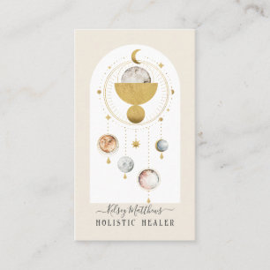 PixDezines H2 Celestial Works Faux Gold Business Card
