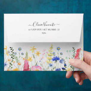 PixDezines H2 Delicate Wild Flowers Bridal Shower Envelope