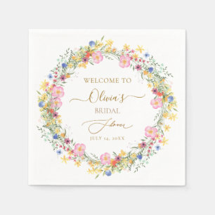 PixDezines H2 Delicate Wild Flowers Bridal Shower Napkin