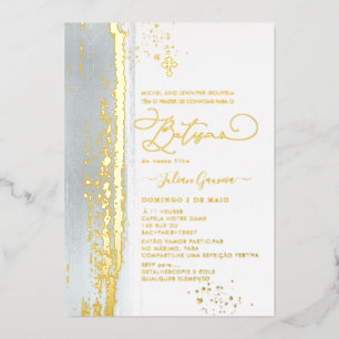 PixDezines H2  Dusty Blue Batismo Real Gold Foil I