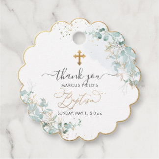 PixDezines H2 Dusty Blue Gum Eucalyptus Baptism Favour Tags
