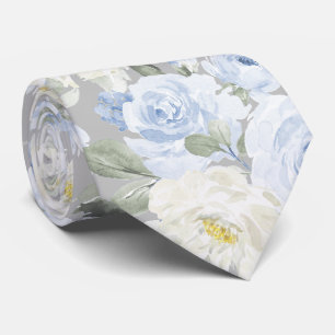PixDezines H2 Dusty Blue Roses Tie