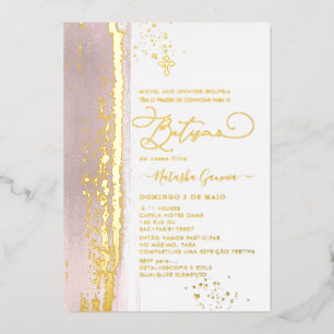 PixDezines H2  Dusty Rose Batismo Real Gold  Foil
