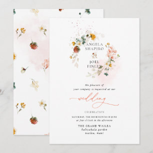 PixDezines H2 Fall Garden Flowers Boho Wedding Inv Invitation