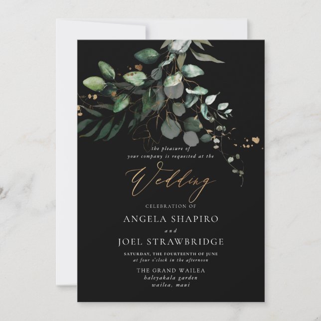 PixDezines H2 Lush Greenery Gum Eucalyptus Invitation (Front)