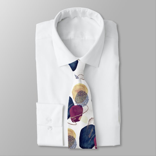 PIXDEZINES H2 MODERN ABSTRACT ORGANIC SHAPES TIE (Tied)