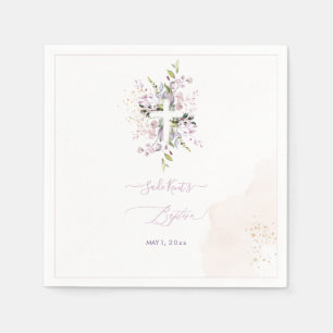 PixDezines H2 Pink Eucalyptus Baptism Napkin