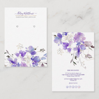 PixDezines H2 Purple Sweetpeas Earrings Business Card
