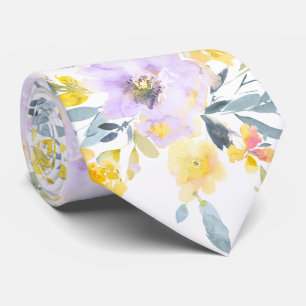 PixDezines H2 Spring Flowers Yellow Roses Tie