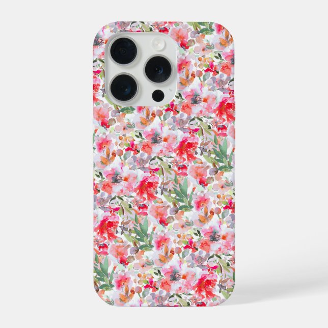 PixDezines H2 Summer Flowers Bright Hues iPhone Case (Back)
