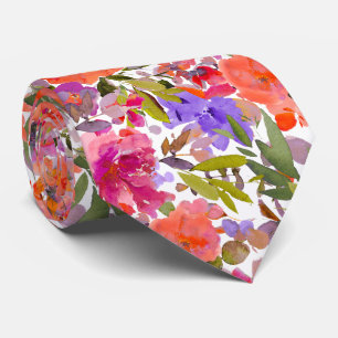 PixDezines H2 Summer Flowers Bright Hues Tie