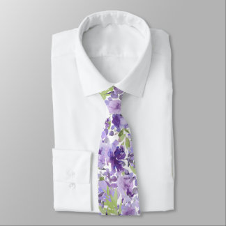PixDezines H2 Summer Flowers Lilac Lavender Tie