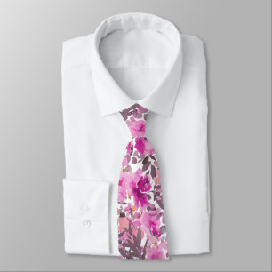 PixDezines H2 Summer Flowers Merlot Mauve Tie