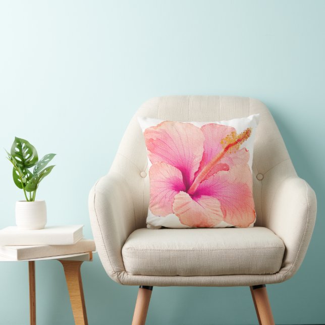 PixDezines H2Tropical Flowers Hibiscus Cushion (Chair)
