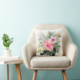 PixDezines H2Tropical Flowers Hibiscus Cushion