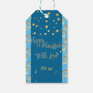 PixDezines Happy Hanukkah/Faux Gold/DIY colours Gift Tags
