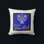 PixDezines Happy Hanukkah|Temple Menorah Cushion<br><div class="desc">PixDezines Happy Hanukkah,  a faux silver Temple Menorah with a removable background.  Copyright © 2008-2018 PixDezines.com™ and PixDezines™ on Zazzle.com. All rights reserved.</div>