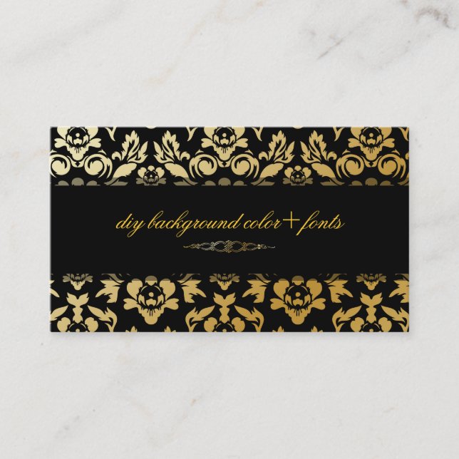 PixDezines Haute Coutour Damask/DIY background Business Card (Front)