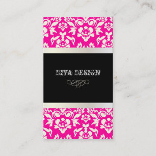 PixDezines Haute Coutour Damask, Faux Pearl Business Card
