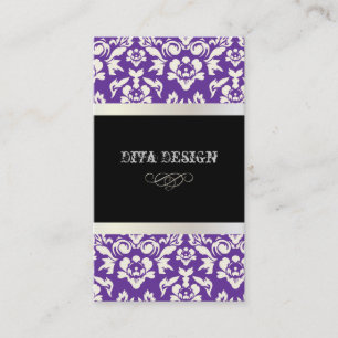 PixDezines Haute Coutour Damask, Faux Pearl Business Card