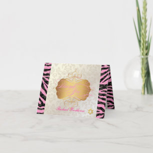 PixDezines Haute Coutour Damask+Zebra Thank You Card