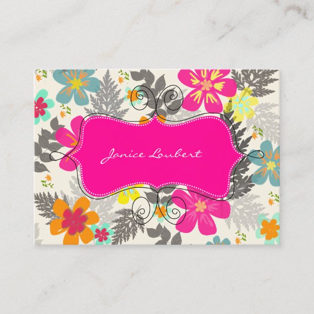 PixDezines Hawaiian Jungle/DIY Background colour Business Card (Front)