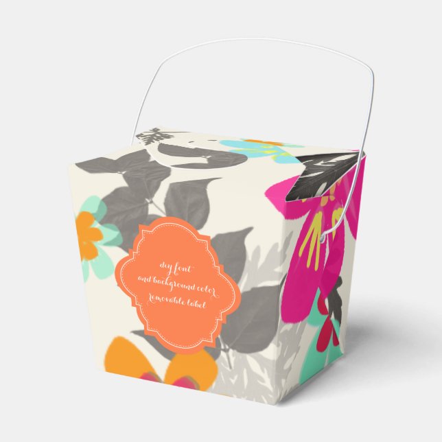 PixDezines hawaiian jungle/DIY background colour Favour Box (Front Side)