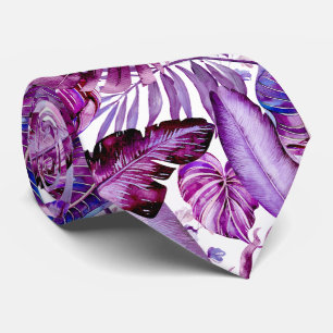 PixDezines Hawaiian Jungle Merlot Purple Foliage Tie