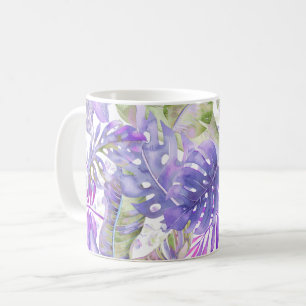 PixDezines Hawaiian Jungle Purple Green Foliage Coffee Mug