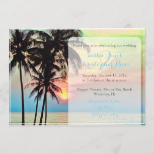 PixDezines hawaiian sunset beach/fantasy Invitation